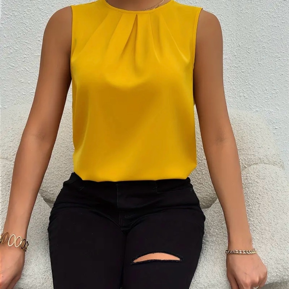 Yellow Sleeveless Blouse